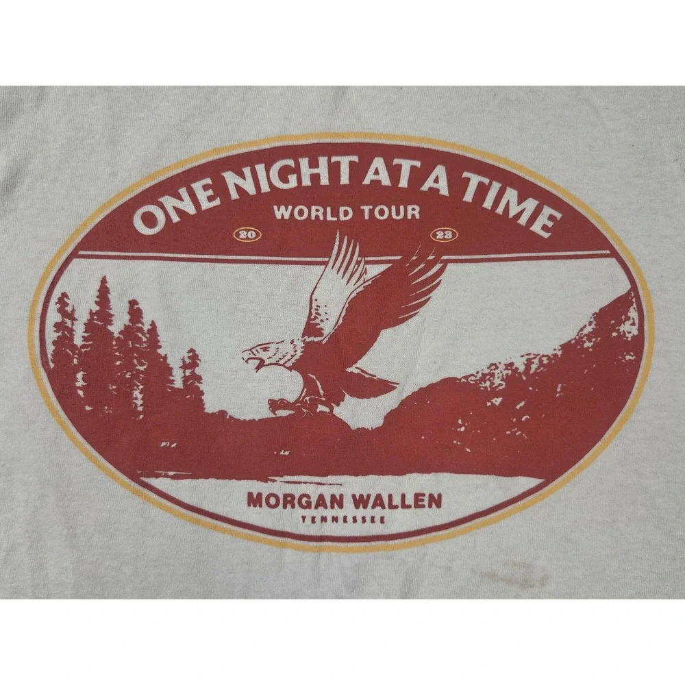 Morgan Wallen One Night At A Time World Tour 2023 Ringer T-Shirt Mens Medium